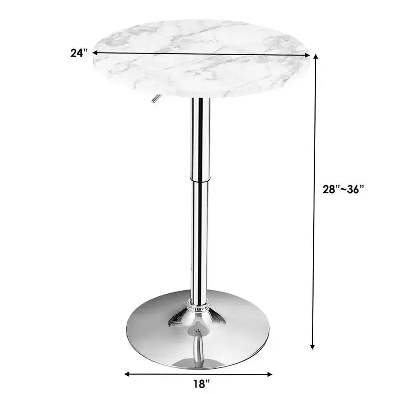 Costway Set 4 Tavoli da Bistrò Rotondi Regolabili in Altezza Girevoli a 360° Bianchi/Neri