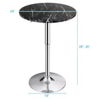 Costway Set 4 Tavoli da Bistrò Rotondi Regolabili in Altezza Girevoli a 360° Bianchi/Neri