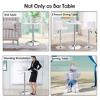 Costway 6 PZ Tavolo rotondo da bistrot regolabile in altezza girevole a 360 gradi Bianco/Nero