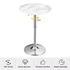 Costway 6 PZ Tavolo rotondo da bistrot regolabile in altezza girevole a 360 gradi Bianco/Nero