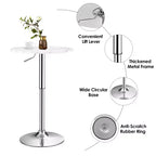 Costway 6 PZ Tavolo rotondo da bistrot regolabile in altezza girevole a 360 gradi Bianco/Nero