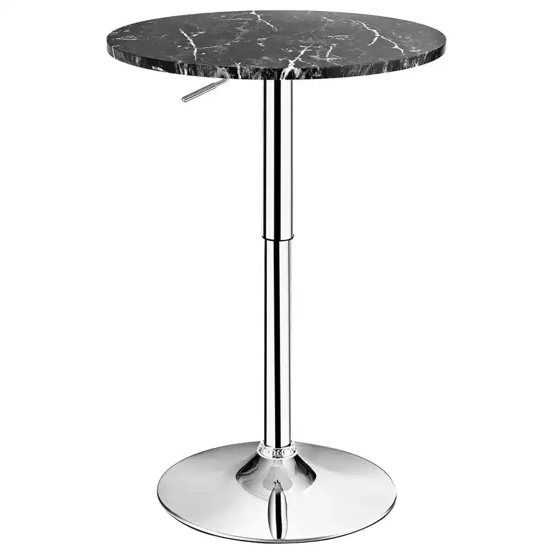 Costway 6 PZ Tavolo rotondo da bistrot regolabile in altezza girevole a 360 gradi Bianco/Nero