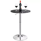 Costway 6 PZ Tavolo rotondo da bistrot regolabile in altezza girevole a 360 gradi Bianco/Nero