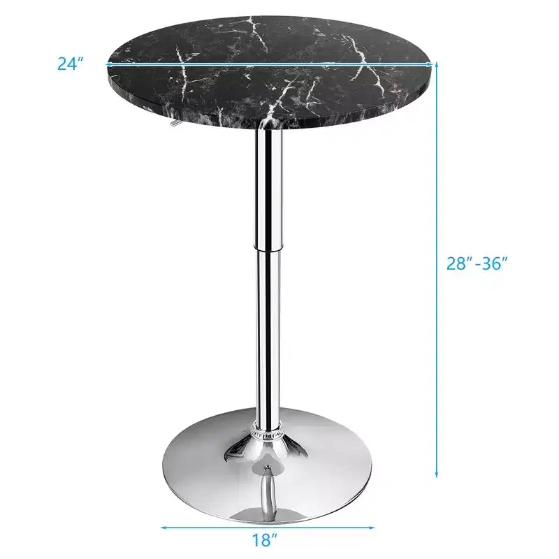 Costway 6 PZ Tavolo rotondo da bistrot regolabile in altezza girevole a 360 gradi Bianco/Nero