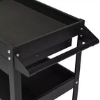 Carrello Portautensili a Tre Ripiani Costway con Cassetto e Armadietto Organizer Mobile per Officina