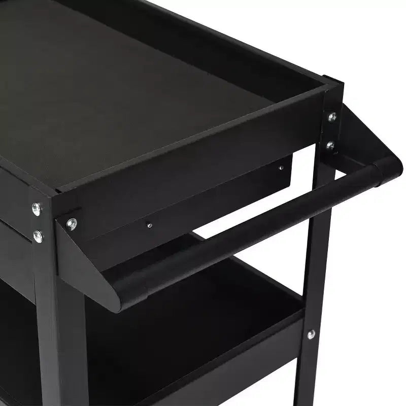 Carrello Portautensili a Tre Ripiani Costway con Cassetto e Armadietto Organizer Mobile per Officina