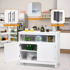 Costway Mobile Credenza da Cucina con 2 Ante e Scaffale Bianco/Nero/Grigio