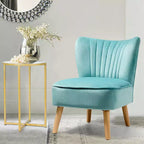 Costway Poltrona accent 2 pz Poltrona singola senza braccioli con gambe in legno