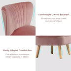 Costway Poltrona accent 2 pz Poltrona singola senza braccioli con gambe in legno