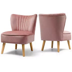 Costway Poltrona accent 2 pz Poltrona singola senza braccioli con gambe in legno