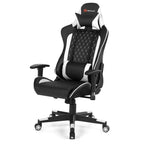 Sedia da Gaming con Massaggio Costway, Sedia da Corsa Reclinabile con Supporto Lombare e Poggiatesta Bianco/Blu/Rosa/Rosso