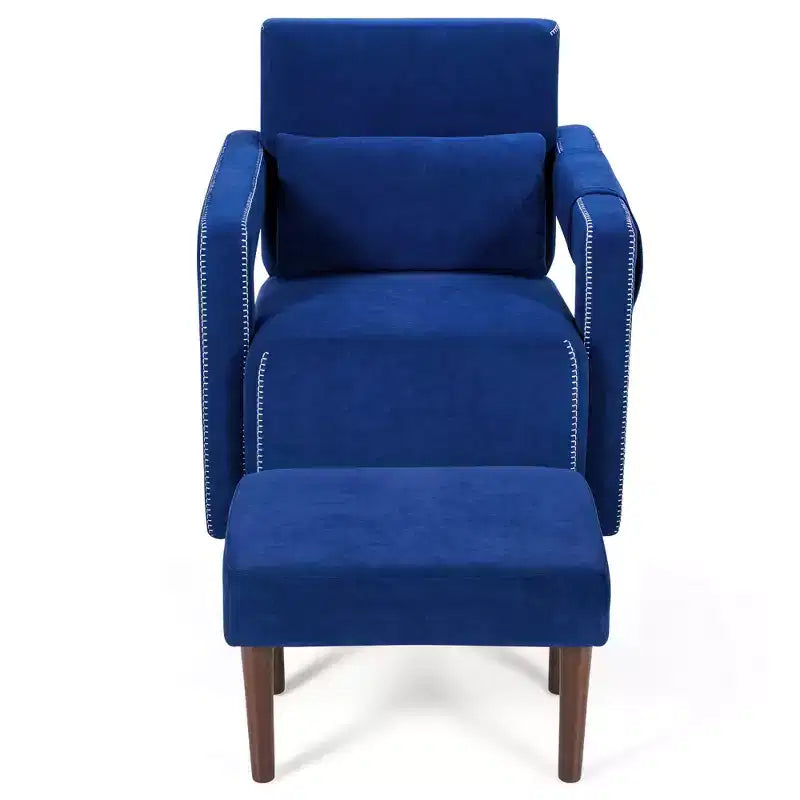 Costway Poltrona Singola Moderna in Pile Berber con Pouf e Cuscino Lombare Rosso\Blu\Nero\Verde\Arancione