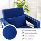Costway Poltrona Singola Moderna in Pile Berber con Pouf e Cuscino Lombare Rosso\Blu\Nero\Verde\Arancione