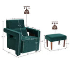 Costway Poltrona Singola Moderna in Pile Berber con Pouf e Cuscino Lombare Rosso\Blu\Nero\Verde\Arancione