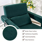 Costway Poltrona Singola Moderna in Pile Berber con Pouf e Cuscino Lombare Rosso\Blu\Nero\Verde\Arancione