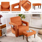Costway Poltrona Singola Moderna in Pile Berber con Pouf e Cuscino Lombare Rosso\Blu\Nero\Verde\Arancione