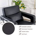 Costway Poltrona Singola Moderna in Pile Berber con Pouf e Cuscino Lombare Rosso\Blu\Nero\Verde\Arancione