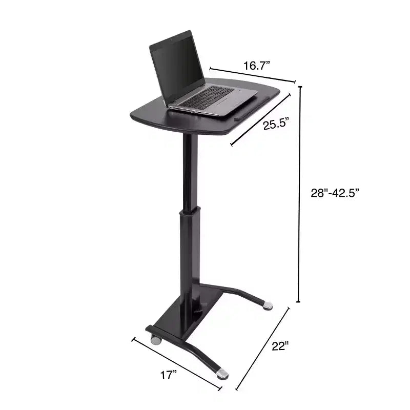 Stand Up Desk Store Supporto per laptop con leggio inclinabile regolabile in altezza con sollevamento pneumatico