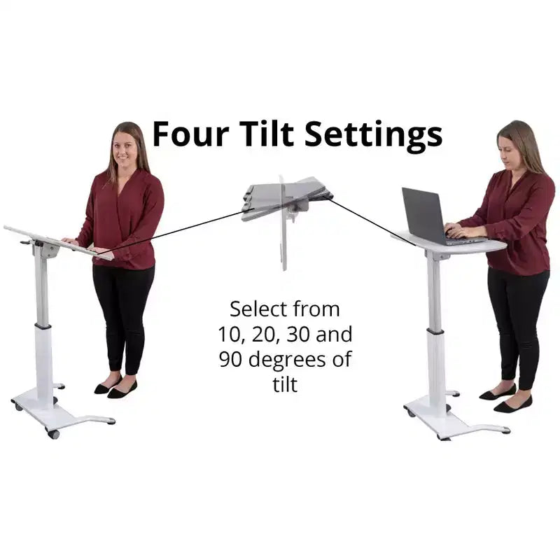 Stand Up Desk Store Supporto per laptop con leggio inclinabile regolabile in altezza con sollevamento pneumatico