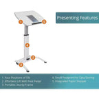 Stand Up Desk Store Supporto per laptop con leggio inclinabile regolabile in altezza con sollevamento pneumatico