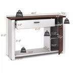 Costway Tavolo Consolle Divano da 48'' con Cassetto, Mobile da Ingresso Regolabile in Altezza