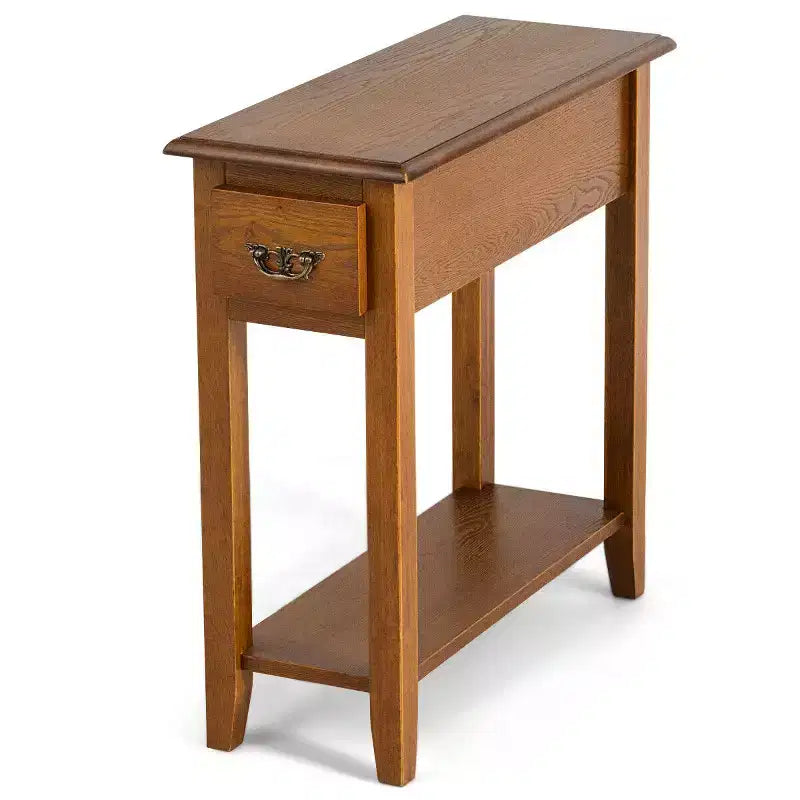 Tavolino Costway da Divano Letto Comodino Stretto con Cassetto