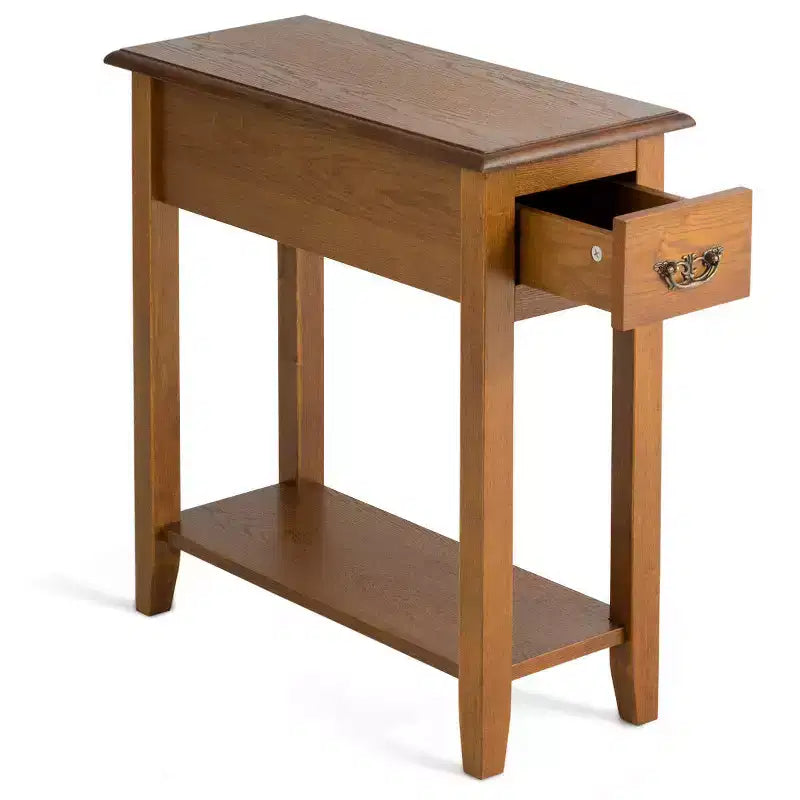 Tavolino Costway da Divano Letto Comodino Stretto con Cassetto