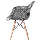 Poltrona Fabulaxe in Stile Mid-Century Moderno con Rivestimento in Tessuto e Gambe in Legno di Faggio