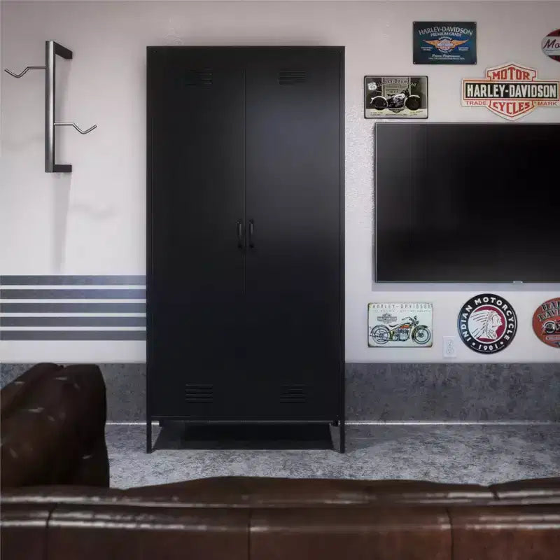 RealRooms Shadwick Armadietto Metallico Alto a 2 Ante Chiuso per Deposito