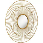 Newhill Designs Specchio Decorativo da Parete Rotondo Conelli Moderno con Cornice in Metallo Foglia Oro Caldo 33 3/4 L per Bagno Camera da Letto Soggiorno Ufficio