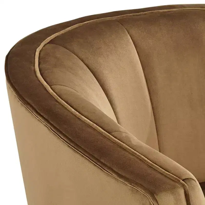 Poltrona capitonné in velluto marrone 55 Downing Street 55 Downing Leighton larga 35 3/4
