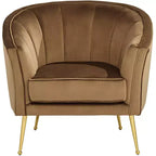 Poltrona capitonné in velluto marrone 55 Downing Street 55 Downing Leighton larga 35 3/4