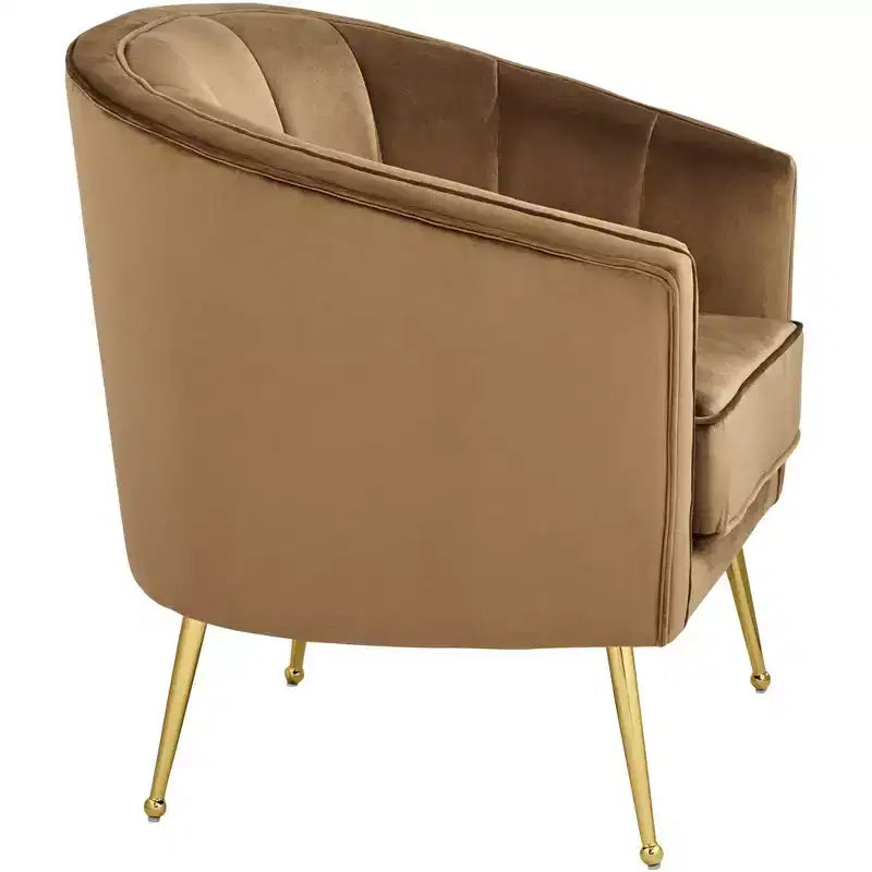 Poltrona capitonné in velluto marrone 55 Downing Street 55 Downing Leighton larga 35 3/4