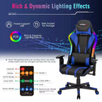Sedia da gaming Costway, girevole e regolabile, con luci LED dinamiche