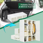 Costway Armadio Portatile Pieghevole con 8 Cubi e Aste Appendiabiti