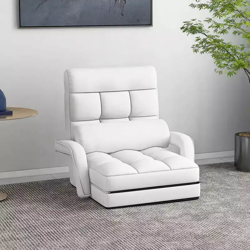 Poltrona Pieghevole Lazy Sofa Costway con Schienale Regolabile su 6 Livelli e Cuscino Seduta Staccabile
