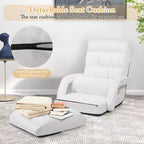 Poltrona Pieghevole Lazy Sofa Costway con Schienale Regolabile su 6 Livelli e Cuscino Seduta Staccabile