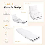 Poltrona Pieghevole Lazy Sofa Costway con Schienale Regolabile su 6 Livelli e Cuscino Seduta Staccabile