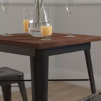 Merrick Lane 23.5 Tavolo Contemporaneo in Acciaio per Interni con Piano Quadrato in Legno Rustico
