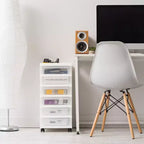 IRIS USA Carrello portaoggetti a 6 cassetti con piano organizer, bianco