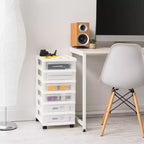 IRIS USA Carrello portaoggetti a 6 cassetti con piano organizer, bianco
