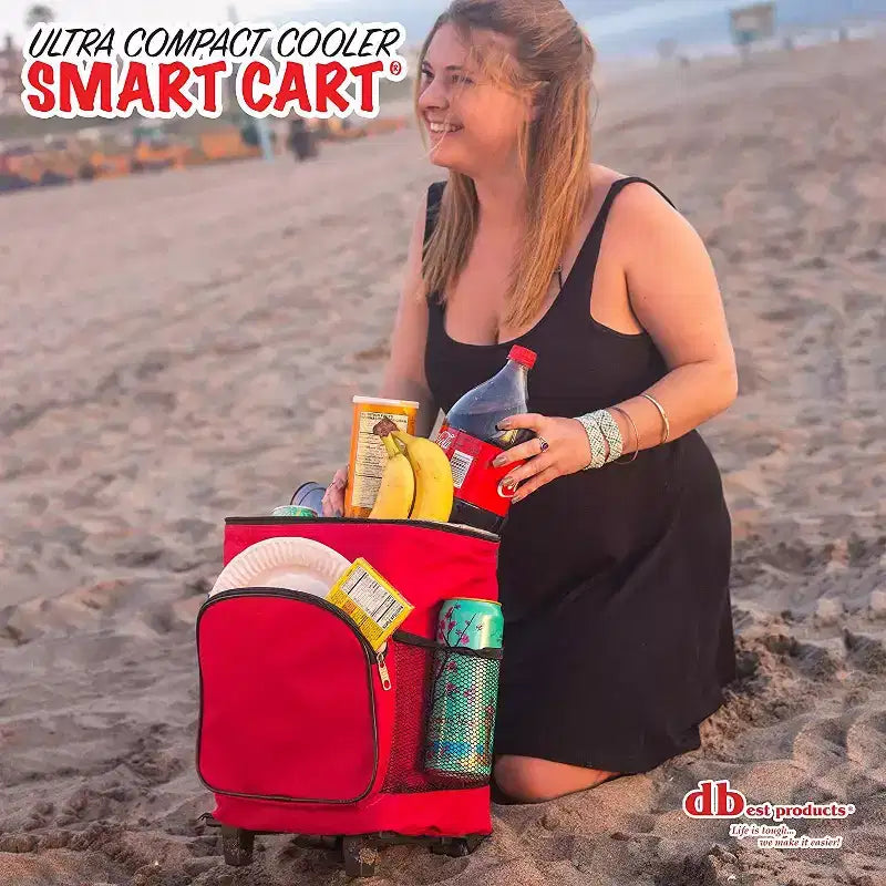 dbest products Carrello frigo ultra compatto Smart Cart, isotermico pieghevole con ruote per portellone barbecue spiaggia estate