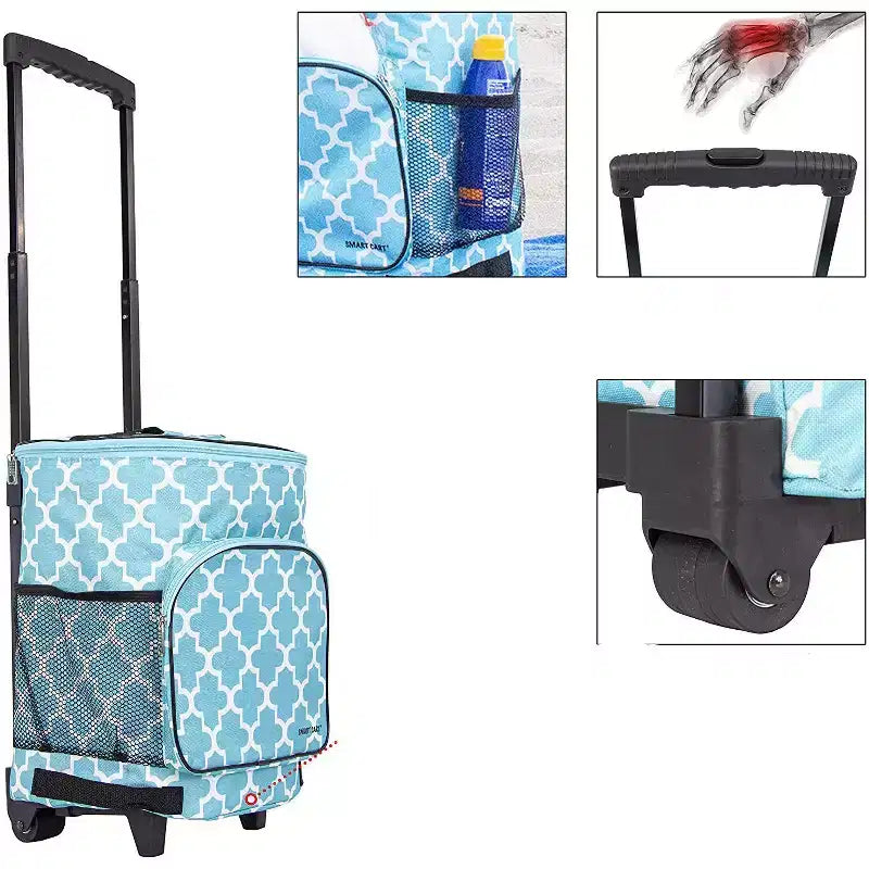 dbest products Carrello frigo ultra compatto Smart Cart, isotermico pieghevole con ruote per portellone barbecue spiaggia estate