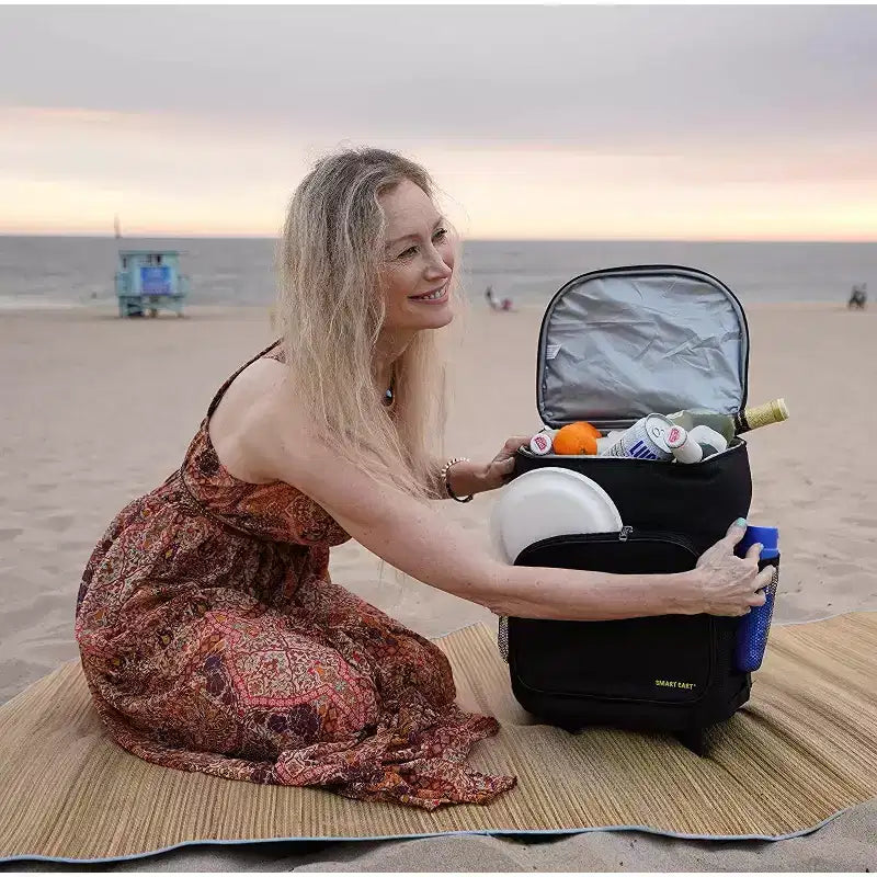 dbest products Carrello frigo ultra compatto Smart Cart, isotermico pieghevole con ruote per portellone barbecue spiaggia estate
