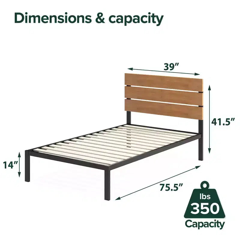 Paul Struttura Letto in Metallo Naturale - ZINUS