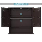 Costway Specchio da Parete Mobiletto a Muro Bagno con Armadietto per Medicinali Organizer Bianco/Grigio/Marrone/Nero