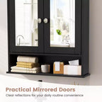 Costway Specchio da Parete Mobiletto a Muro Bagno con Armadietto per Medicinali Organizer Bianco/Grigio/Marrone/Nero