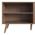 Mobile TV Manhattan Comfort in similpelle color ambra con maniglie per TV fino a 50 pollici