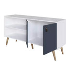 Mobile TV Manhattan Comfort in similpelle color ambra con maniglie per TV fino a 50 pollici