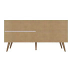 Mobile TV Manhattan Comfort in similpelle color ambra con maniglie per TV fino a 50 pollici